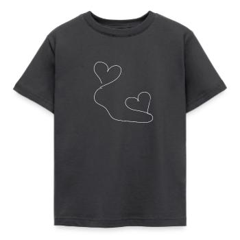 connected hearts - Kids' T-Shirt - dark grey - Front - AI Model Kid Female (0cm)