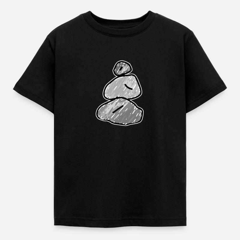 Steine Stein - Kinder T-Shirt - Schwarz