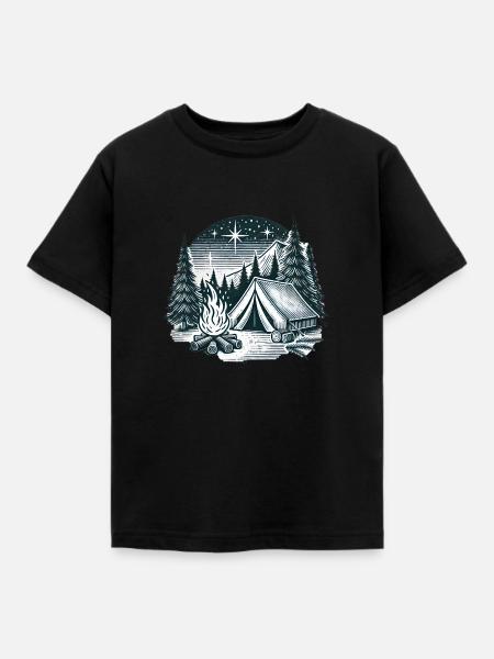 Soirées feu de 🌲🔥 camp - T-shirt Enfant - noir