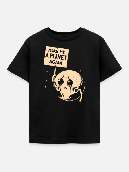 Planète Pluton avec bouclier - Fais de moi une planète à nouveau - T-shirt Enfant - noir