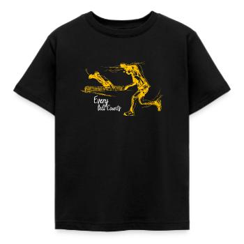 Table Tennis - Each Ball Counts - Kids' T-Shirt - black - Front - AI Model Kid Female (0cm)