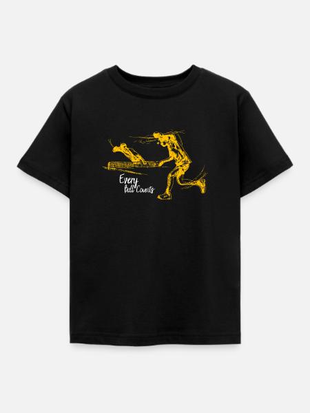 Tischtennis - Jeder Ball Zählt - Kinder T-Shirt - Schwarz