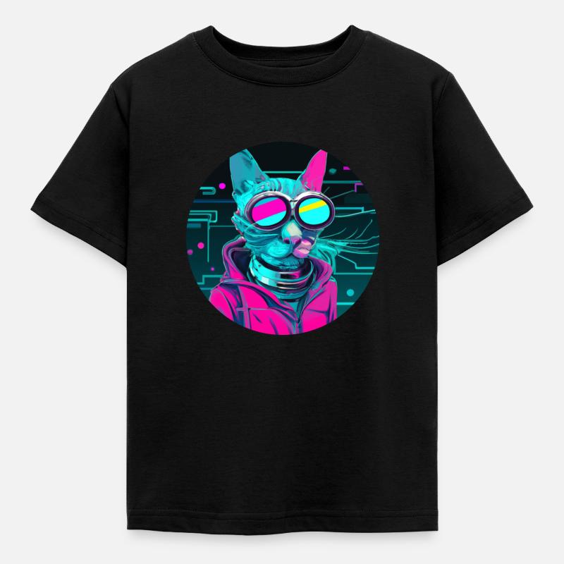 Chat élégant - T-shirt Enfant - noir