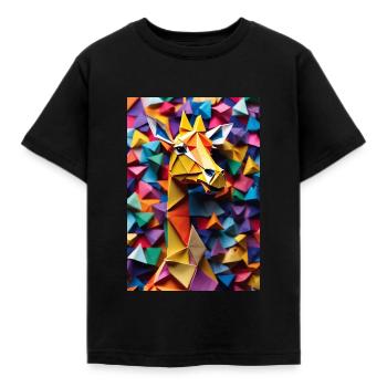 Origami Giraffe - Kinder T-Shirt - Schwarz - Vorne - AI Model Kid Female (0cm)