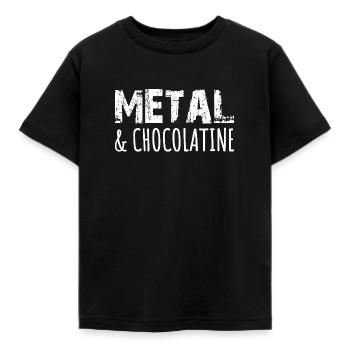 Metal Musik Heavy Metal Black Metal Chocolatine - Kinder T-Shirt - Schwarz - Vorne - AI Model Kid Female (0cm)