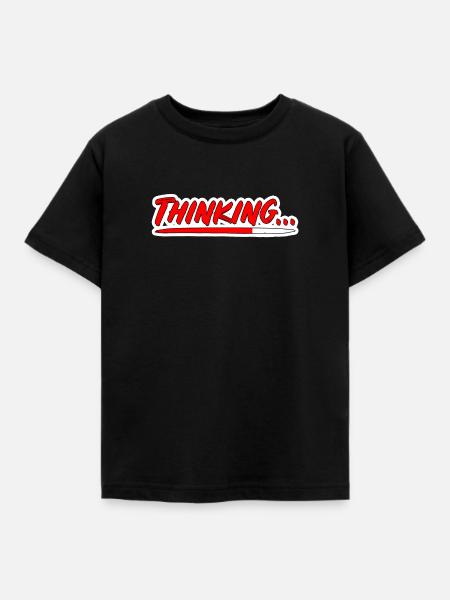 Thinking PopArt Ladebalken Schriftzug - Kinder T-Shirt - Schwarz
