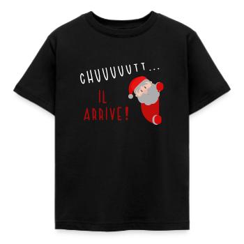 Chut il arrive ! - T-shirt Enfant - noir - Devant - AI Model Kid Female (0cm)