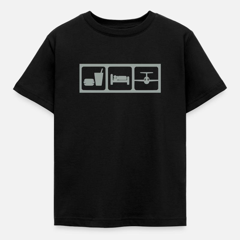 manger-dormir-glisse - T-shirt Enfant - noir