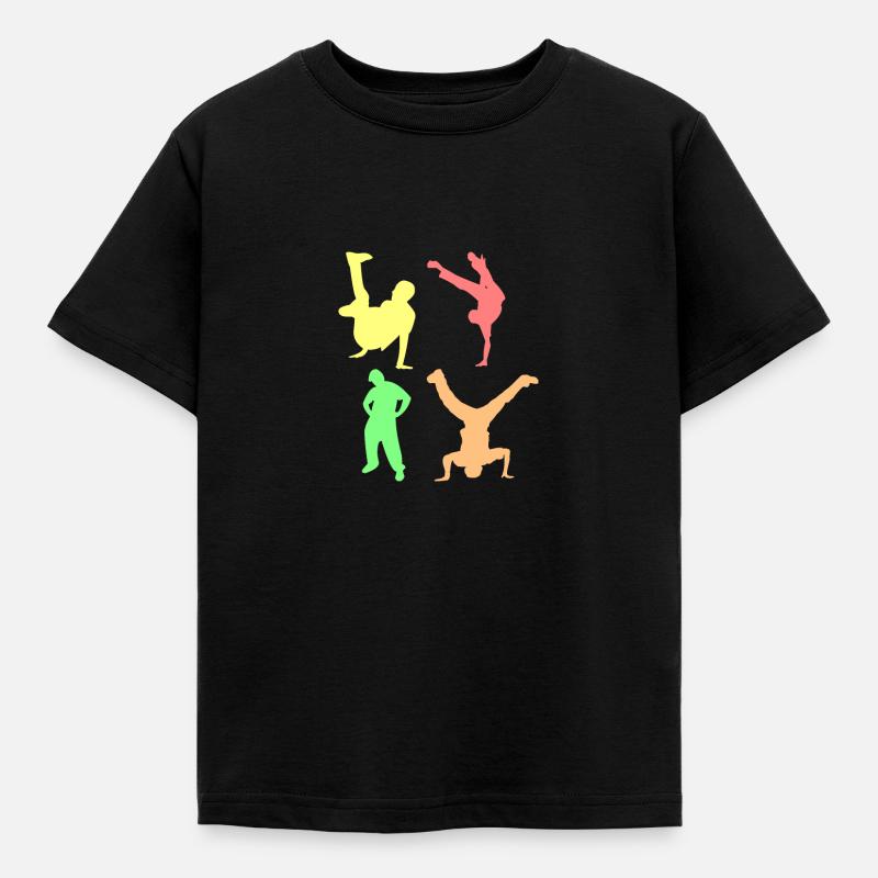 Breakdance vier Breakdancer Fan Tanzen T-Shirt - Kinder T-Shirt - Schwarz