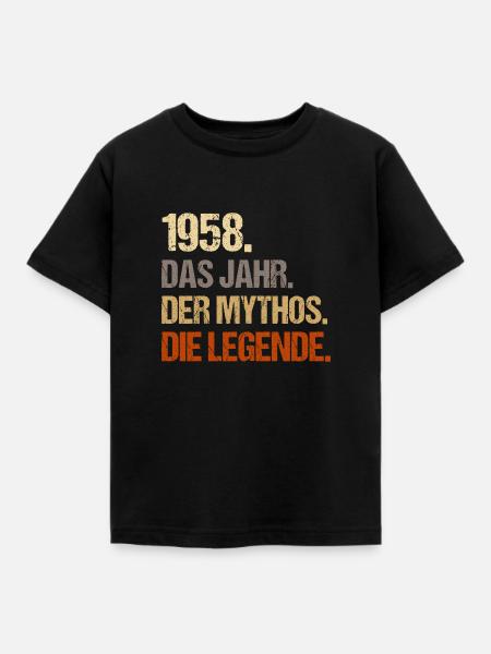 1958 Geburtstag Geschenk Jahrgang 1958 Legende - Kinder T-Shirt - Schwarz