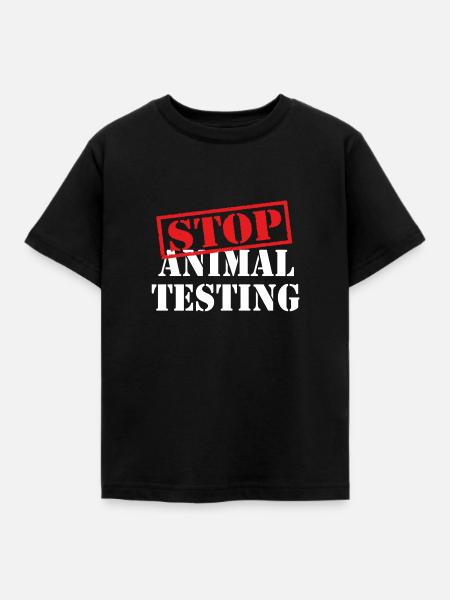 stop animal testing - animal rights - Kinder T-Shirt - Schwarz