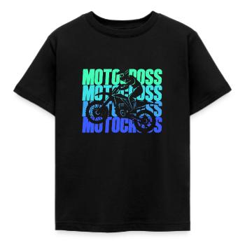 Moto Dirtbike Biker Enfants Garçons Motocross - T-shirt Enfant - noir - Devant - AI Model Kid Female (0cm)