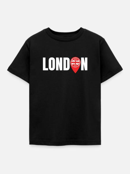 LONDON - Kinder T-Shirt - Schwarz