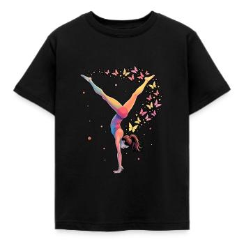 Gymnastique Cadeau Dames Filles - T-shirt Enfant - noir - Devant - AI Model Kid Female (0cm)