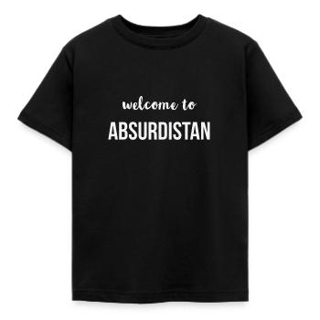welcome to ABSURDISTAN - Kinder T-Shirt - Schwarz - Vorne - AI Model Kid Female (0cm)