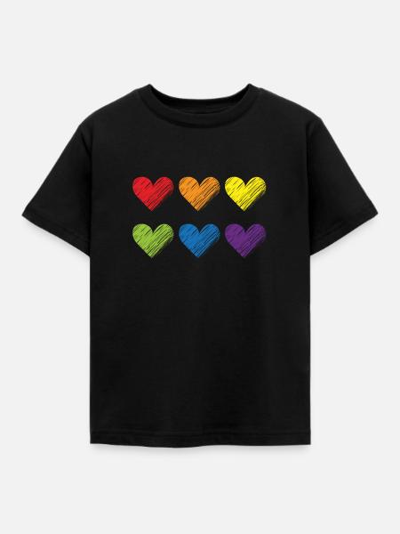 Stolz-Herzen - Kinder T-Shirt - Schwarz