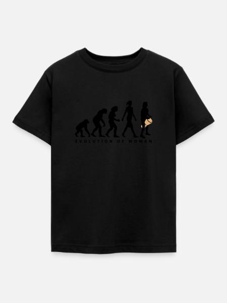Evolution der Frau Djembe - Kinder T-Shirt - Schwarz