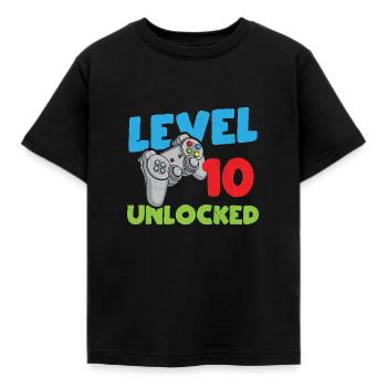 Niveau 10 Chemise 10 ans 10e chemise d’anniversaire - T-shirt Enfant - noir - Devant - AI Model Kid Female (0cm)