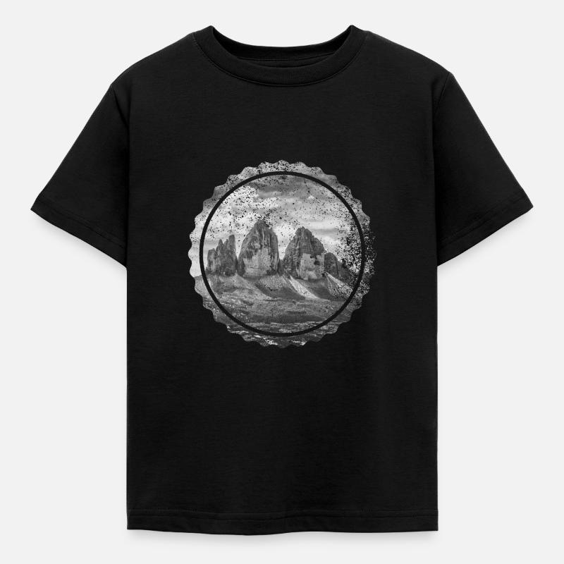 Three Peaks Dolomites Geometric shape Polygon - Kids' T-Shirt - black