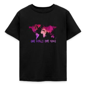 Un monde un monde carte du monde - T-shirt Enfant - noir - Devant - AI Model Kid Female (0cm)