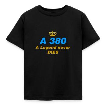 A380 Legend Never Give This Airliner Gift - Kids' T-Shirt - black - Front - AI Model Kid Female (0cm)