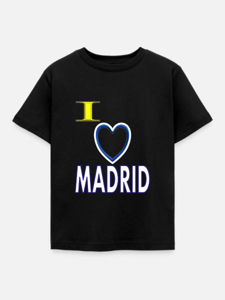 ich liebe die Stadt Madrid in Spanien Geschenk - Kinder T-Shirt - Schwarz