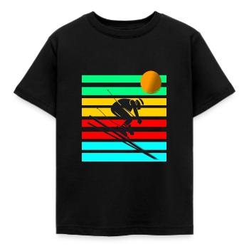 skiing Ski resort ski jumping Skiers Gift - Kids' T-Shirt - black - Front - AI Model Kid Female (0cm)
