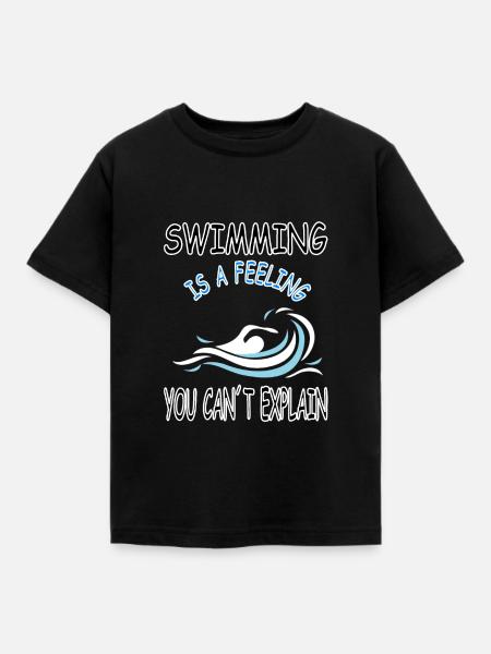 schwimmen Schwimmer seepferdchen tauchen Geschenk - Kinder T-Shirt - Schwarz