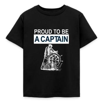 stolzer Kapitän Boot Schifffahrt Kreuzfahrt Gift - Kinder T-Shirt - Schwarz - Vorne - AI Model Kid Female (0cm)