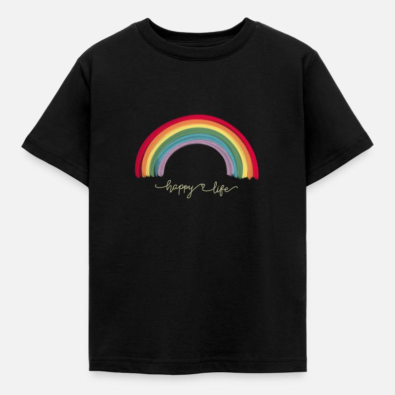 Cooler Regenbogen - Kinder T-Shirt - Schwarz