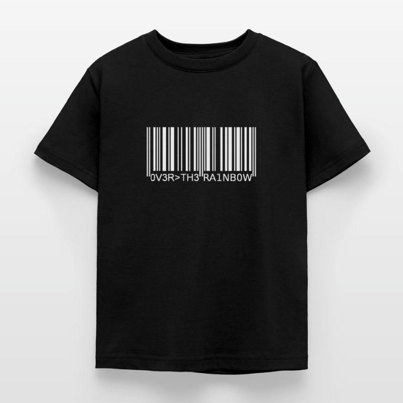 Code à barres blanc T-shirt Enfant