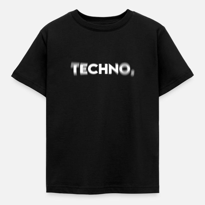 Techno. logo - Kids' T-Shirt - black