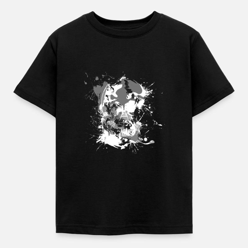Skull paint blobs - Kids' T-Shirt - black