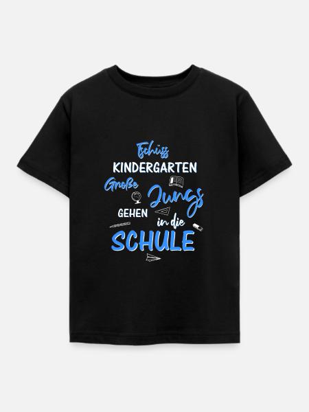 Tschüss Kindergarten Schulanfang - Kinder T-Shirt - Schwarz