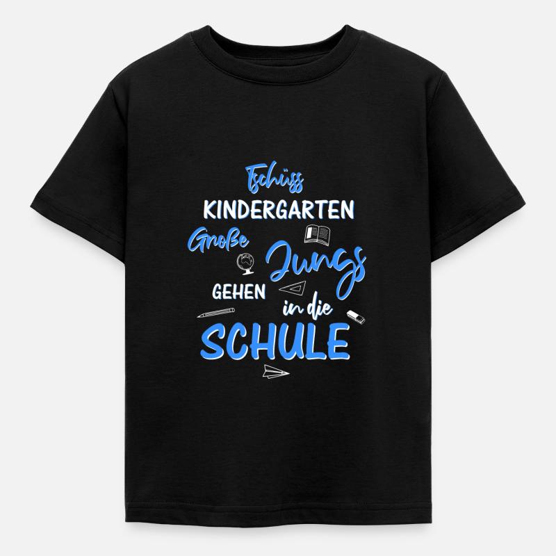 Tschüss Kindergarten Schulanfang - Kinder T-Shirt - Schwarz