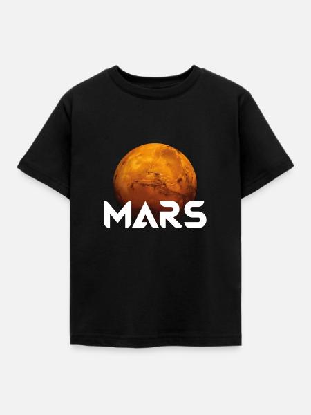 Planet Mars Motiv - Kinder T-Shirt - Schwarz