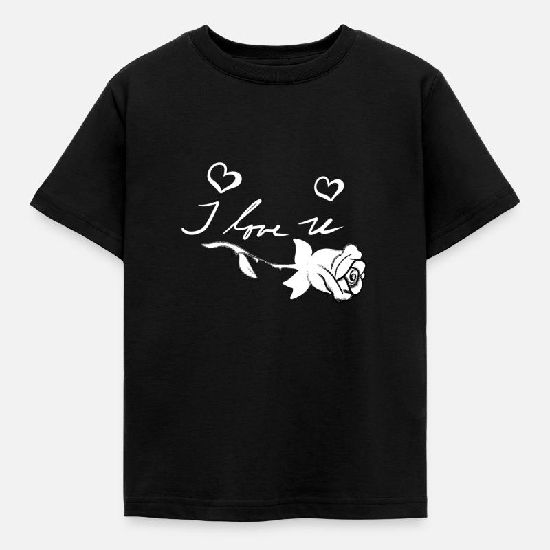 Je t’aime fleur de rose - T-shirt Enfant - noir