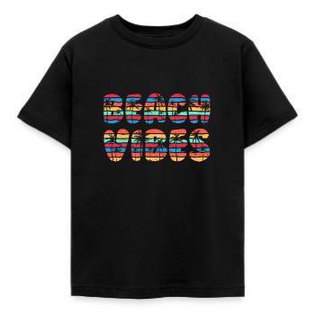 Beach Vibes (Schriftzug) - Kinder T-Shirt - Schwarz - Vorne - AI Model Kid Female (0cm)