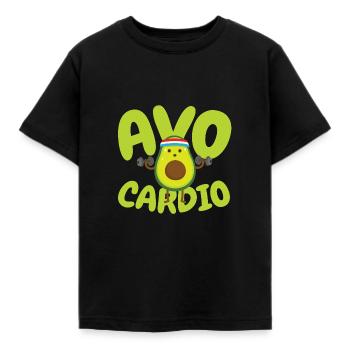 Avo Cardio - Avocat Fitness - T-shirt Enfant - noir - Devant - AI Model Kid Female (0cm)