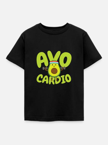 Avo Cardio - Avocat Fitness - T-shirt Enfant - noir