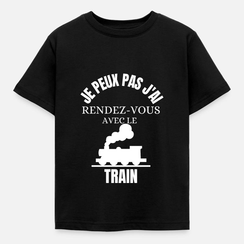 je peux pas j ai rendez vous avec le train - T-shirt Enfant - noir