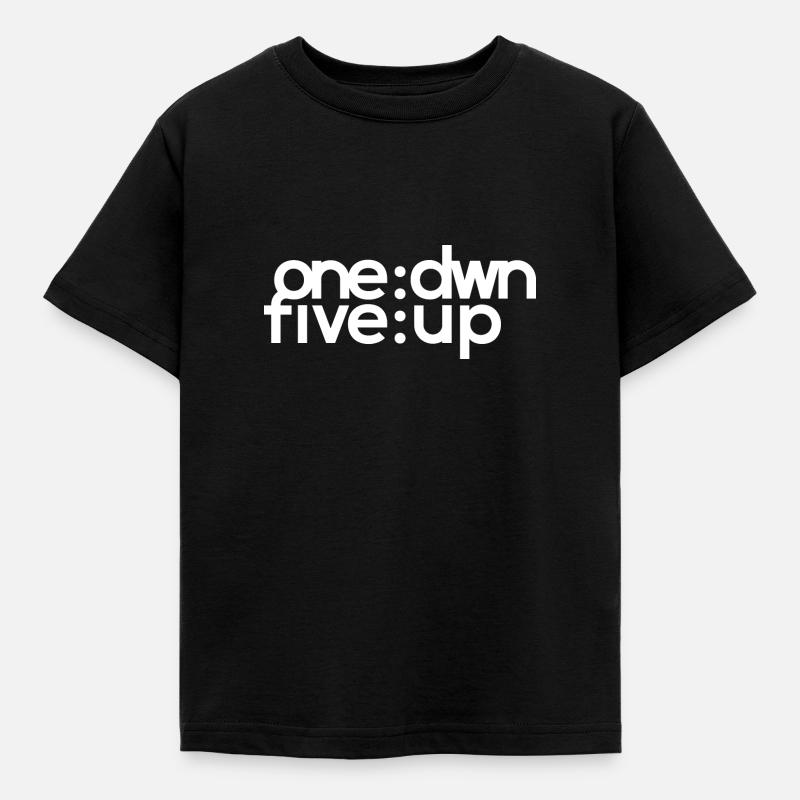 one: dwn five: up modern white - Kids' T-Shirt - black