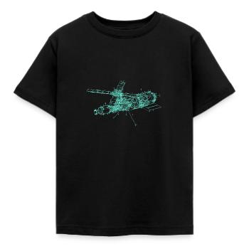 Retro Old School Space Module Illustration - Kids' T-Shirt - black - Front - AI Model Kid Female (0cm)