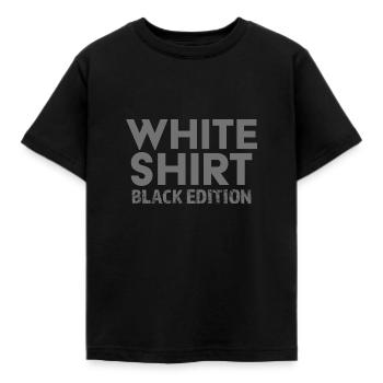 White Shirt Black Edition - Kids' T-Shirt - black - Front - AI Model Kid Female (0cm)