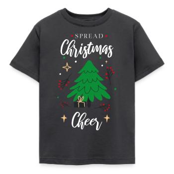 Spread Christmas Cheer - Weihnachtsdesign - Kinder T-Shirt - Dunkelgrau - Vorne - AI Model Kid Female (0cm)