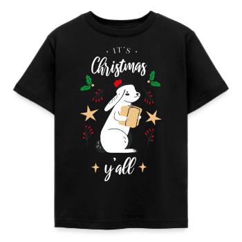 Its Christmas yall - Weihnachtsdesign - Kinder T-Shirt - Schwarz - Vorne - AI Model Kid Female (0cm)