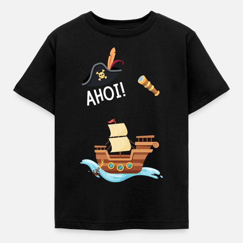 AHOI - Kinder T-Shirt - Schwarz