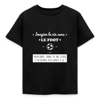 Le foot, football - T-shirt Enfant - noir - Devant - AI Model Kid Female (0cm)