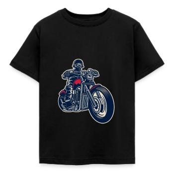 Motorsykkel motorsykkel - T-skjorte for barn - svart - Foran - AI Model Kid Female (0cm)