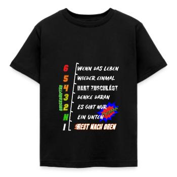 Motorrad Gangschaltung - Motivation - Kinder T-Shirt - Schwarz - Vorne - AI Model Kid Female (0cm)